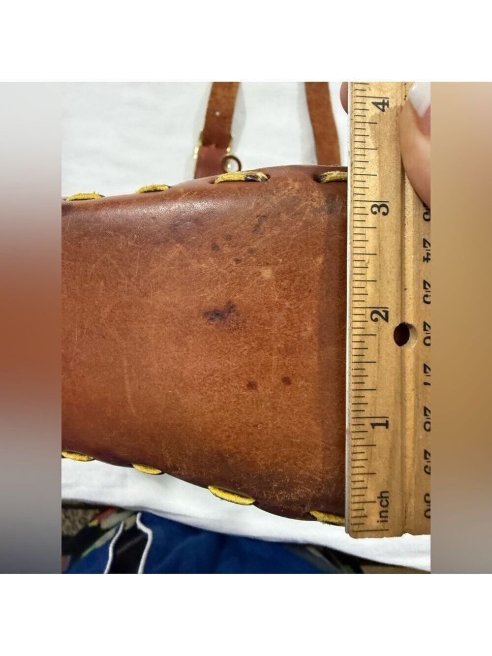 Vintage Handmade Leather Fox Embossed Saddle Bag Boho Rustic Crossbody - Picture 12 of 14